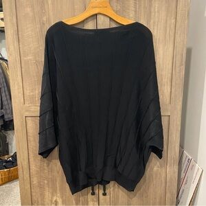 Chico’s Size 2 (large) Knit Sweater Oversized Doleman Sleeve Black